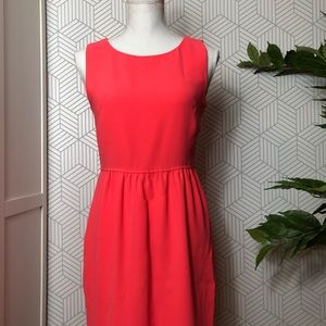 J Crew Coral Knee Length Sleeveless Dress